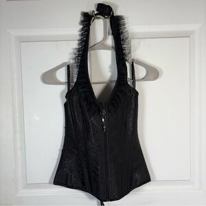 Vaacodor Halter Corset Top Women’s M Goth Grunge Y2K Fairy Victorian Steampunk
